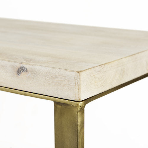 Faye Barely Gray Finished Wood W/Gold Metal Base Console Table — alternate view 4