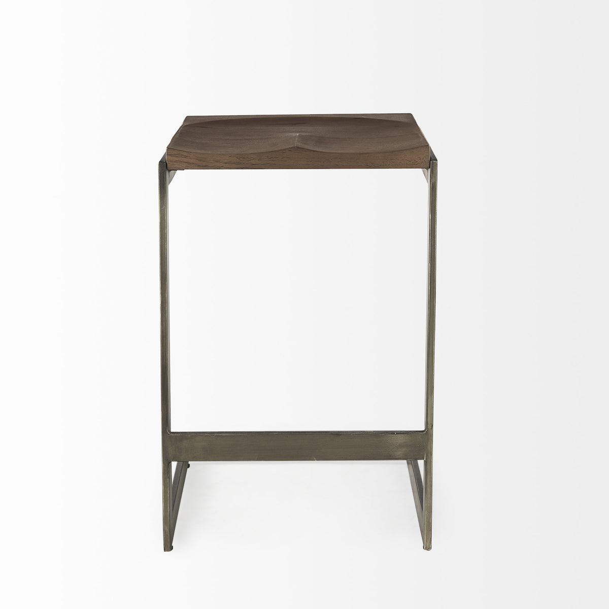 Kiran Medium Brown Wood Barstool — alternate view 2