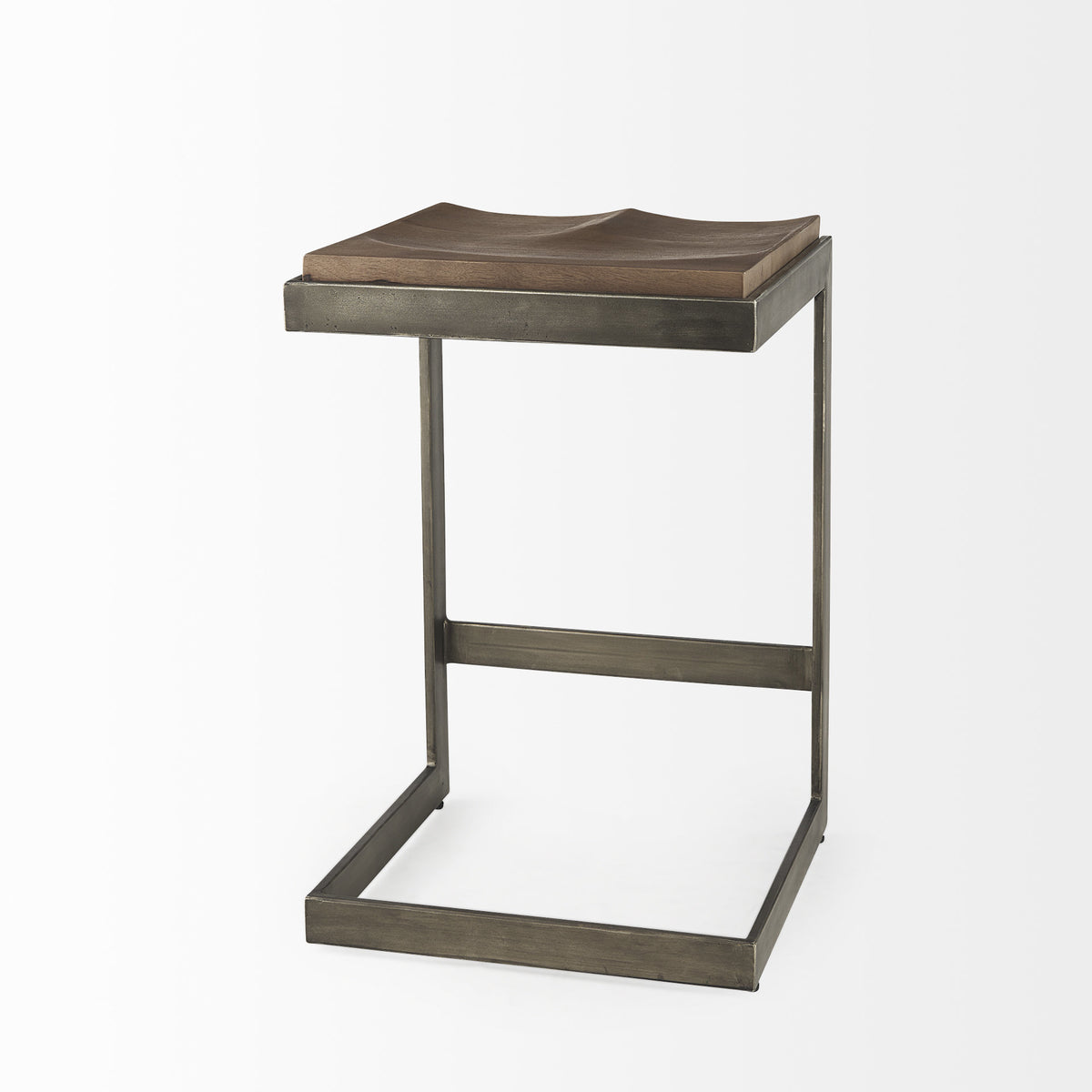 Kiran Medium Brown Wood Barstool — alternate view 4