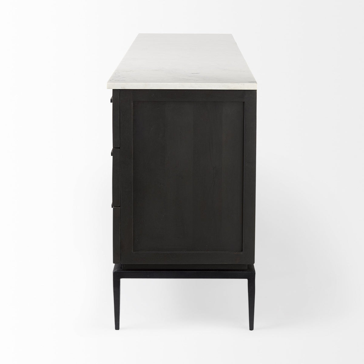 Divina Black-Brown Wood With  Marble Top Sideboard — alternate view 3