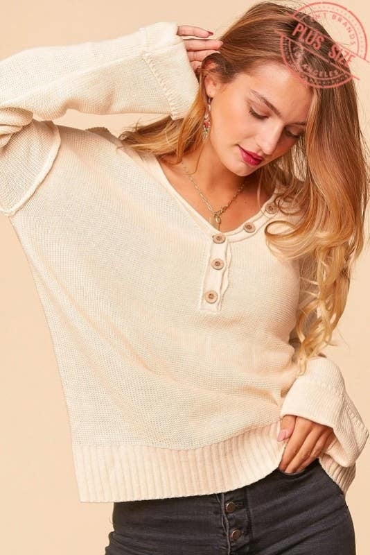 V Neck Button Down Oversized Long Sleeve — alternate view 7