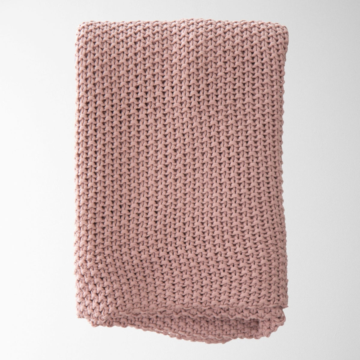 Chloe Cotton Chunky Knit Throw- Rose — alternate view 2