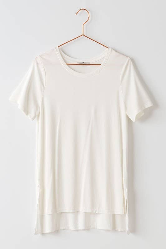 Modal Basic Crew Neck with Slit Side — alternate view 2