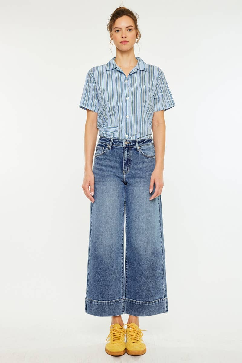 Nessa High Rise Crop Wide Leg Jeans — alternate view 6