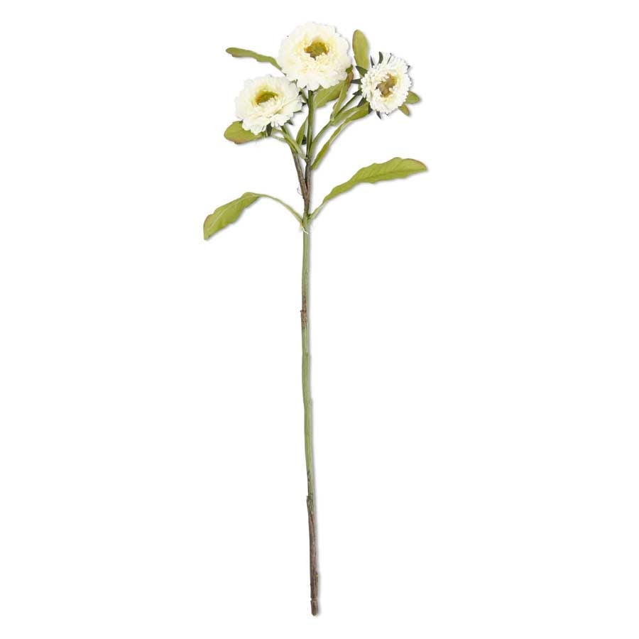 Triple Head White Zinnia Stem — alternate view 2