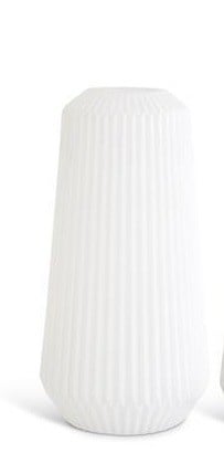 Tallridge White Ribbed Glass Vase — alternate view 3