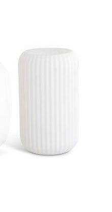 Compact Luxe Vase White Ribbed Glass Vase — alternate view 3