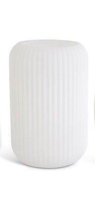 Broadside White Ribbed Glass Vase — alternate view 4