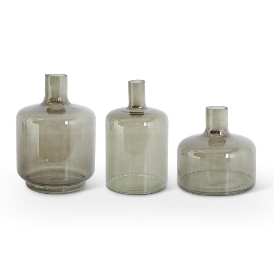 Medium Green Transparent Glass Vase — alternate view 2