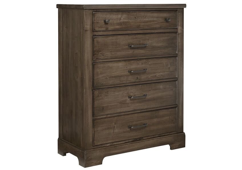 Cool Rustic 5 Drawer Chest (Mink) — alternate view 3