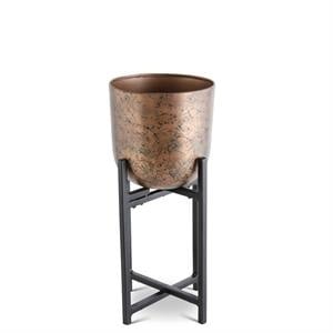 Small Copper Distressed Metal Planter — alternate view 4