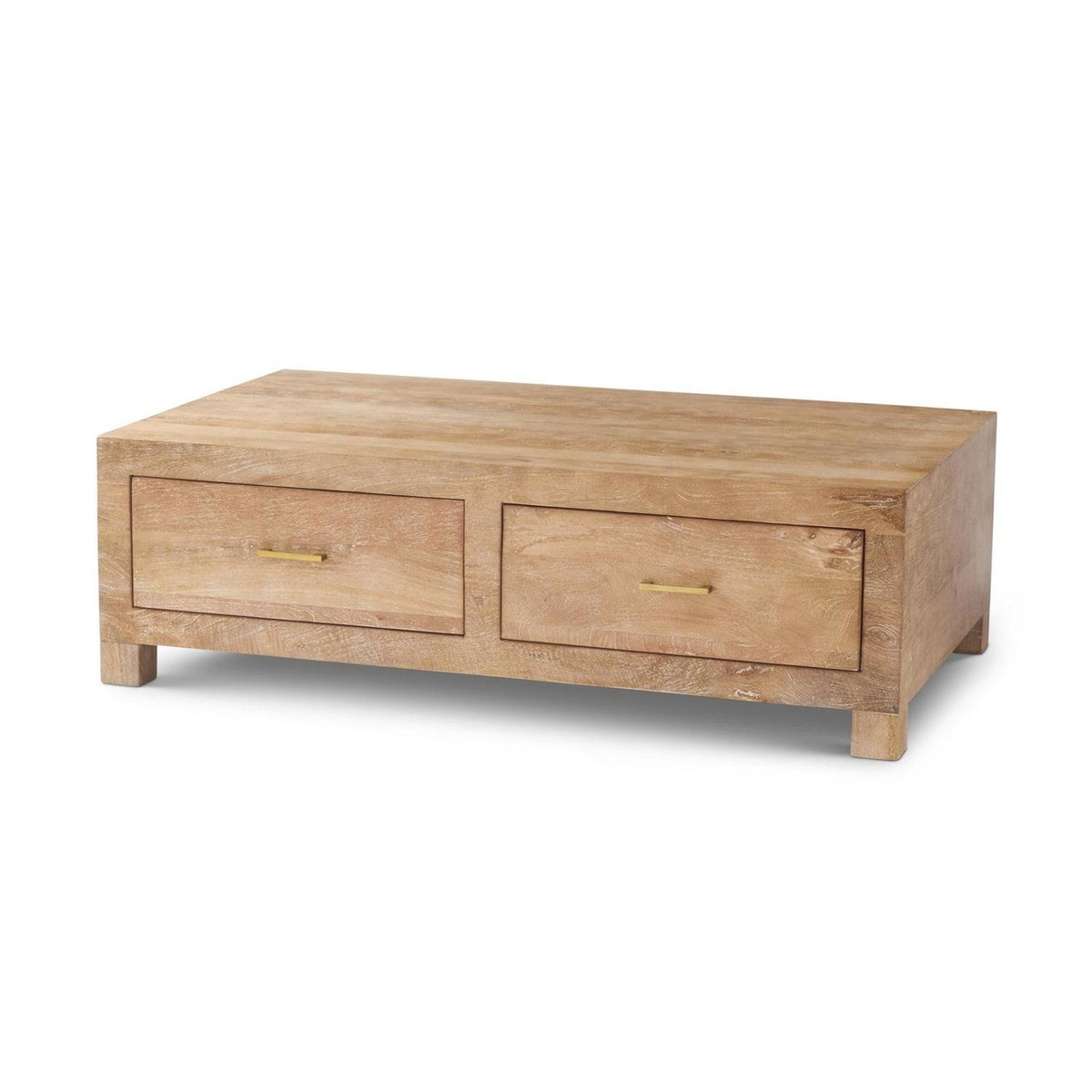 Light Mango Wood Coffee Table With 4 Drawers — alternate view 4