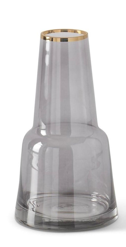 Gray Glass Vase With Gold Rim — alternate view 9