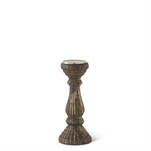 Small Gold & Black Mercury Glass Candleholder — alternate view 3