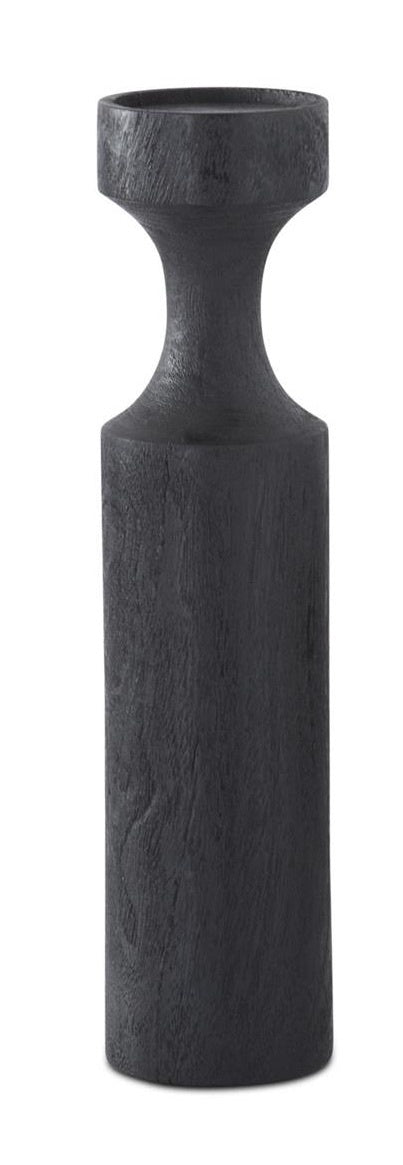 Black Wood Pillar Candleholder — alternate view 3
