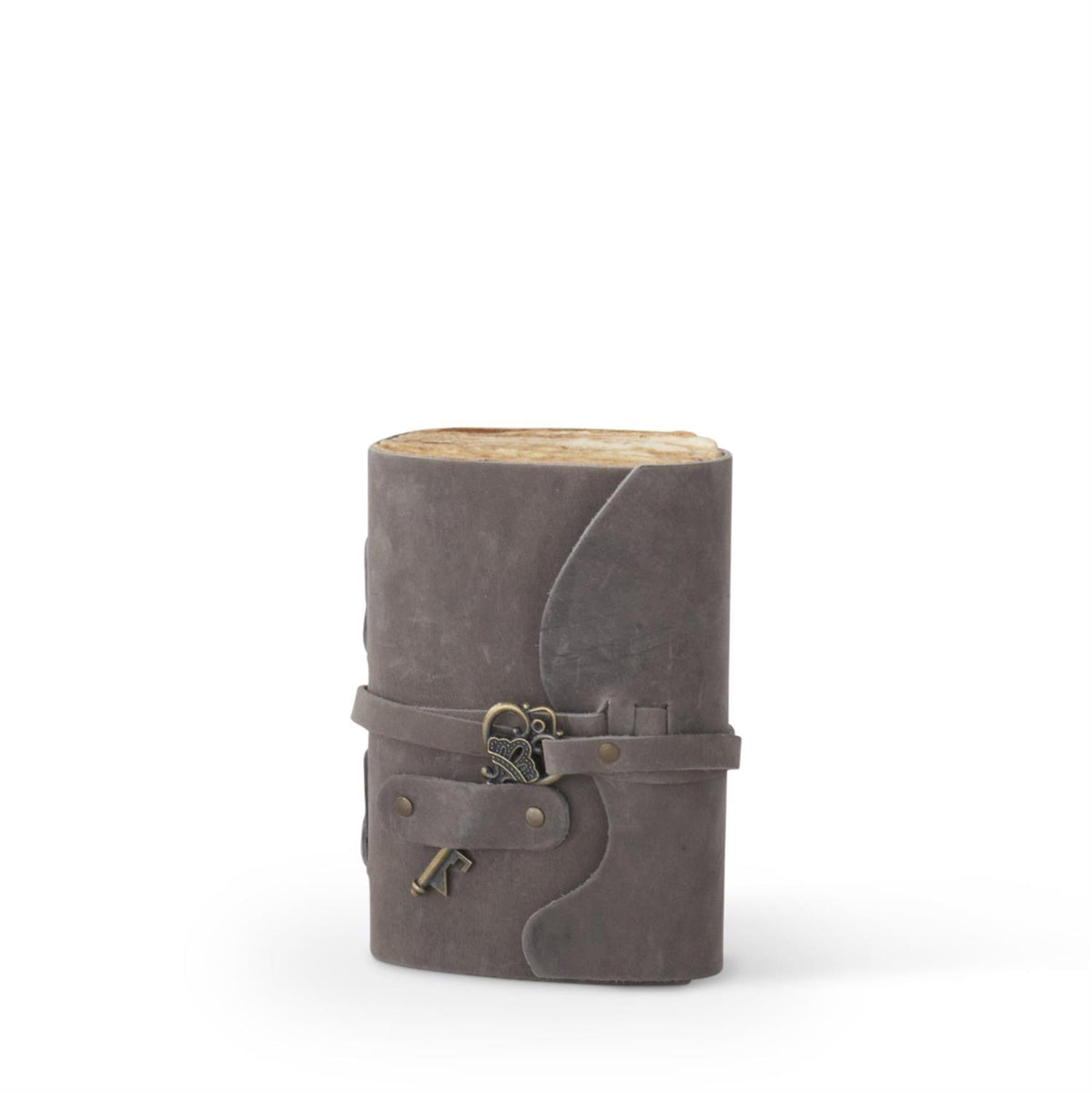 Leather Handcrafted Unlined Journals with Antique Key — alternate view 3
