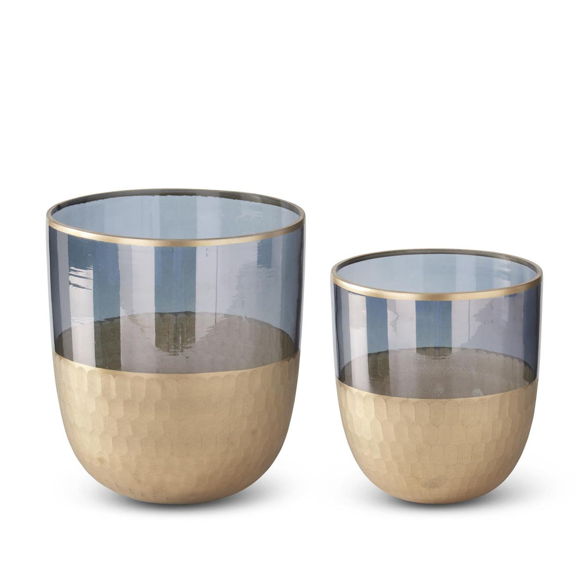 Gray & Gold Gilded Etched Vase