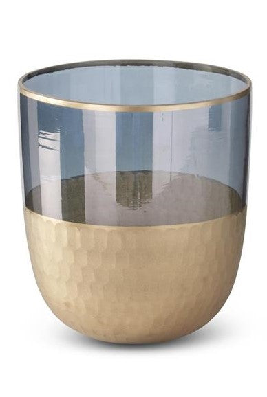 Gray & Gold Gilded Etched Vase — alternate view 3