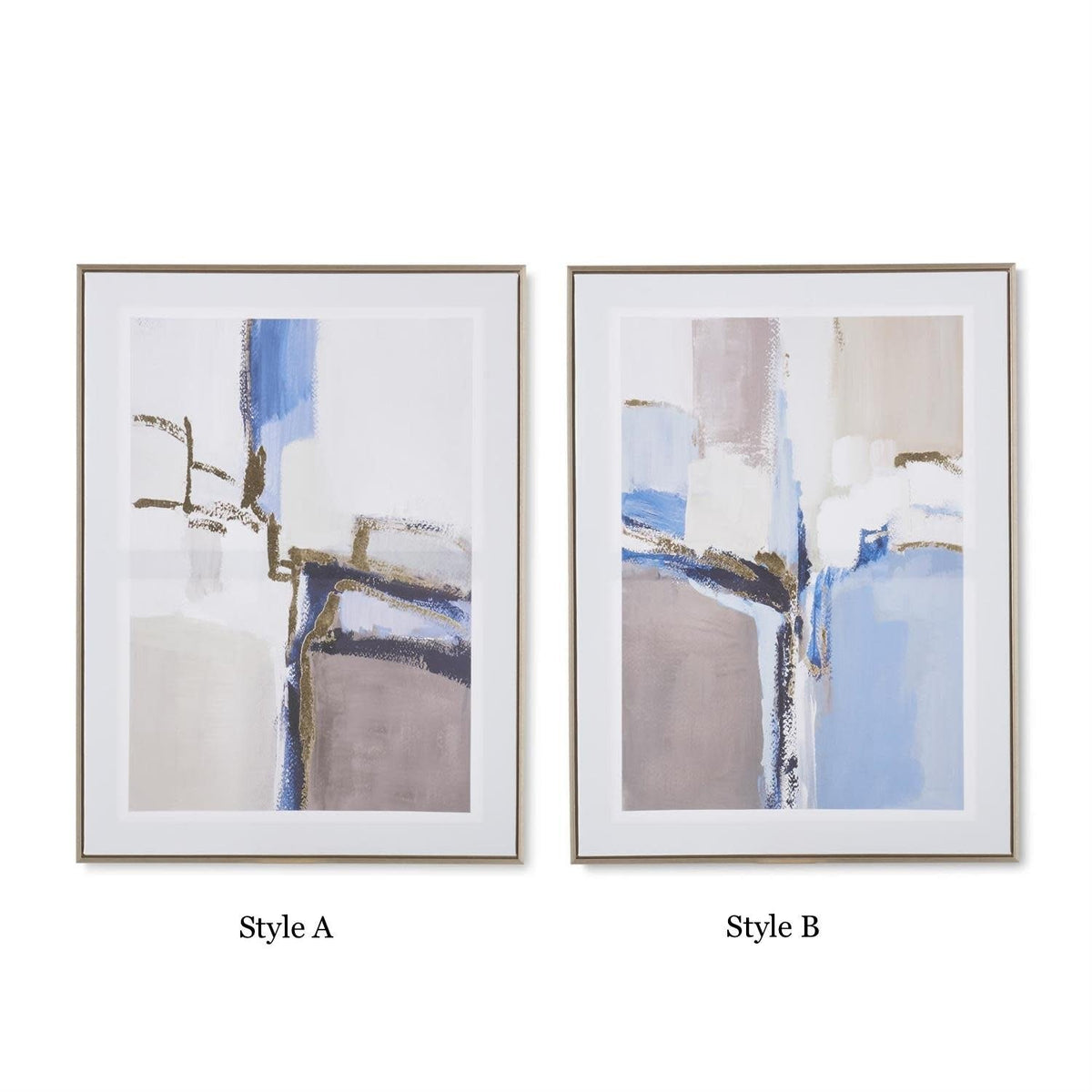 Framed Gray Blue & Gold Foil Abstract Canvases (31.5H x 23.5W) — alternate view 3