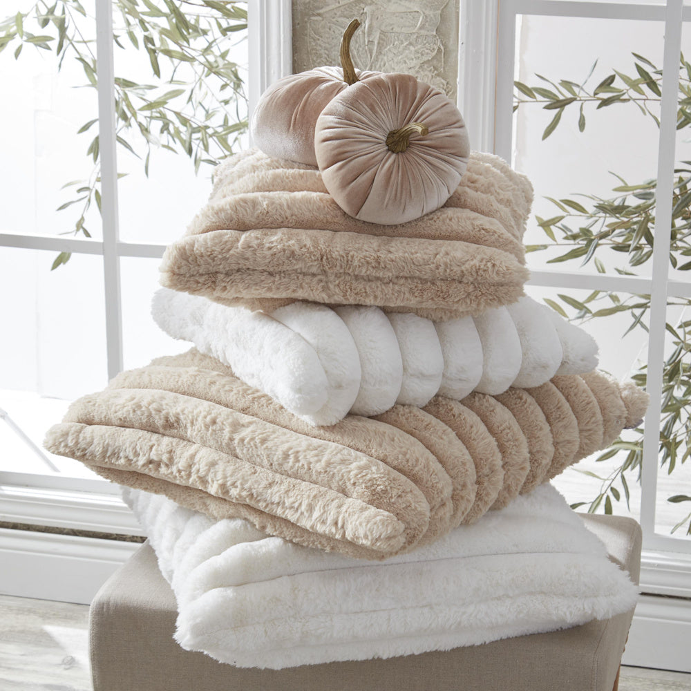 Cream Vegan Fur Pillow — alternate view 2