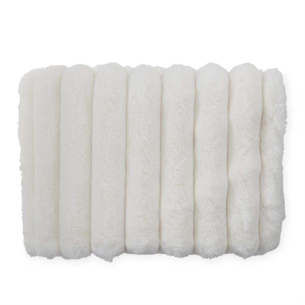 Cream Vegan Fur Throw Blanket — alternate view 2