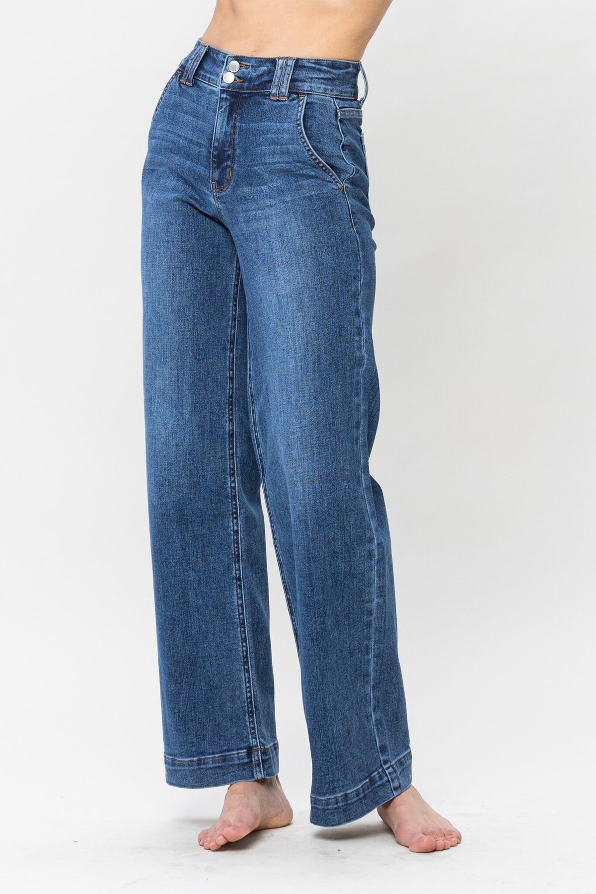 High Waist Double Button Wide Leg — alternate view 3