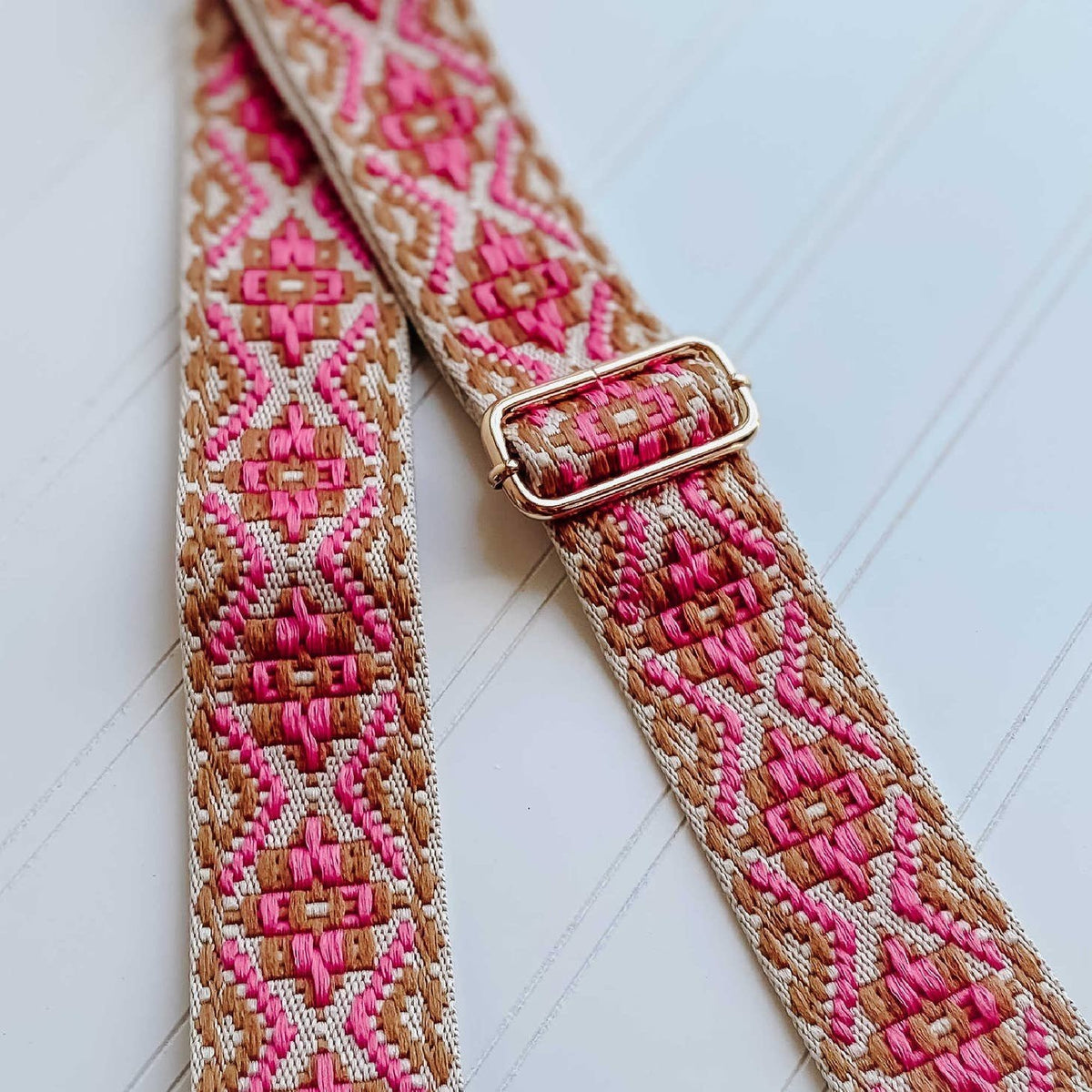Canvas Guitar Strap:  Willow Print — alternate view 3