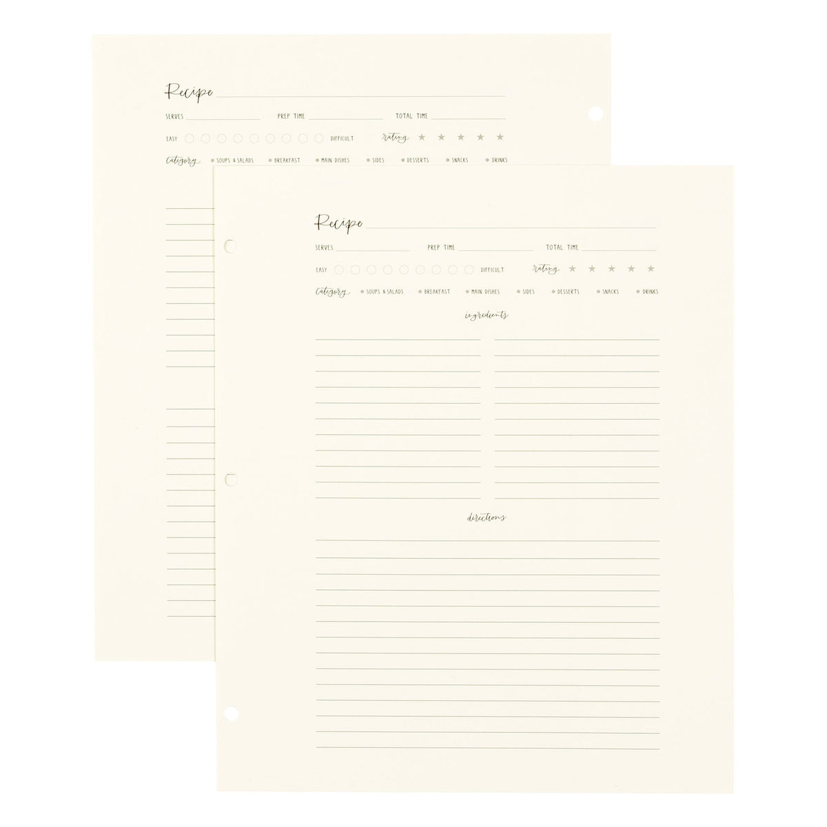 Large Recipe Page Set — alternate view 2