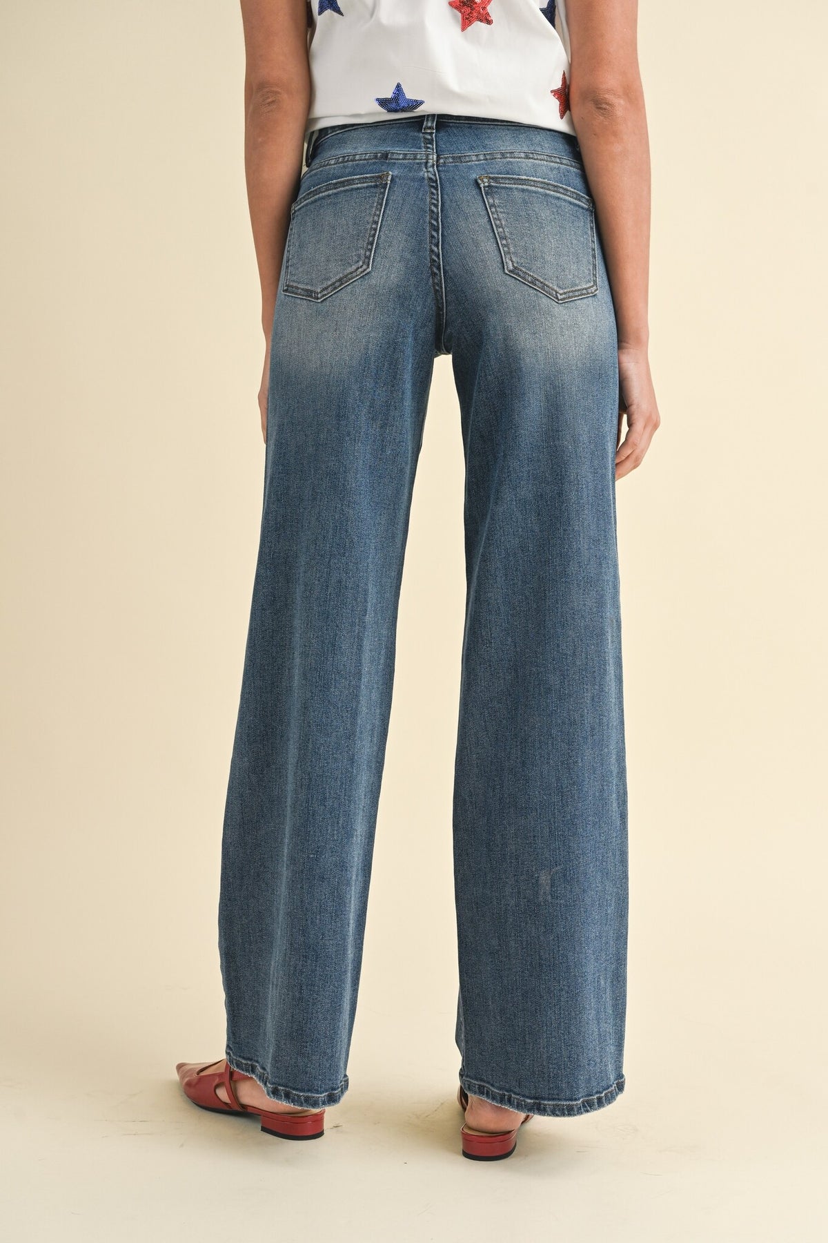 Comfort Stretch High Rise Wide Leg Jeans