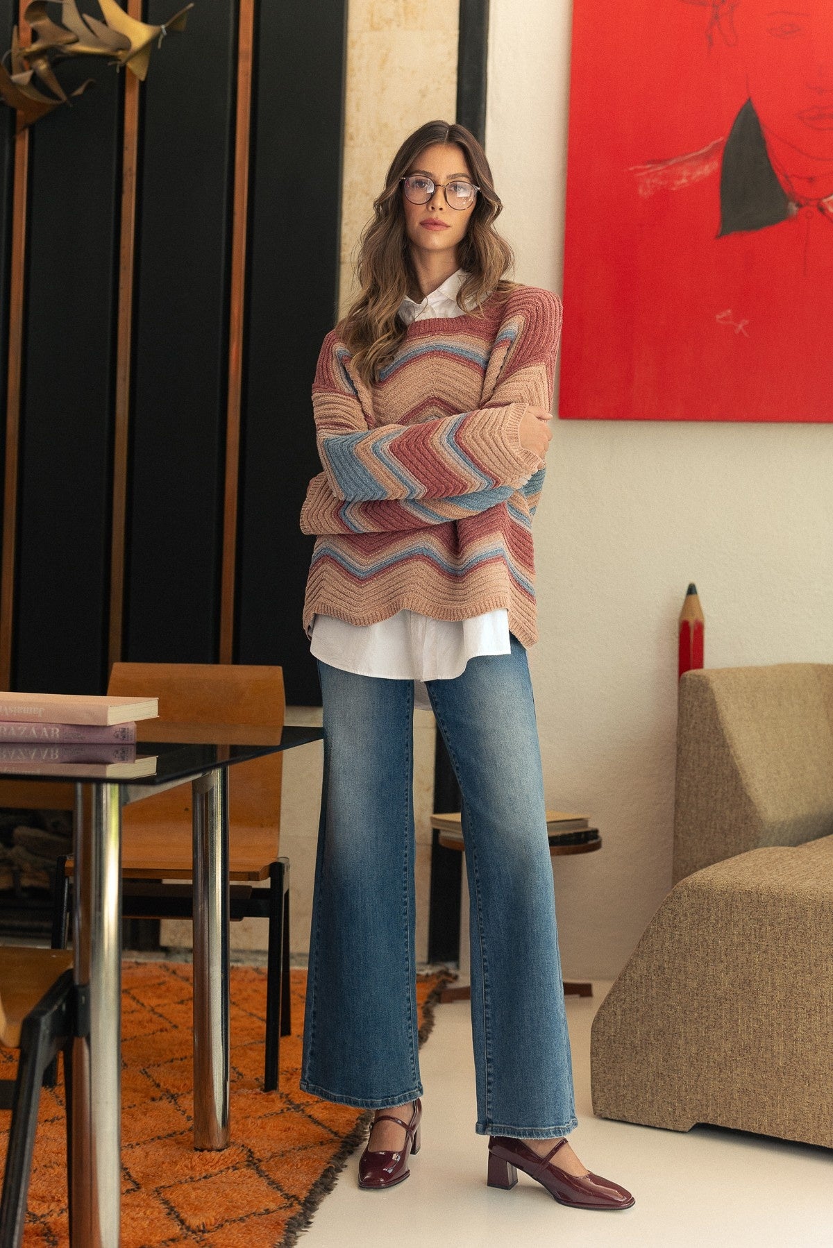 Comfort Stretch High Rise Wide Leg Jeans — alternate view 4