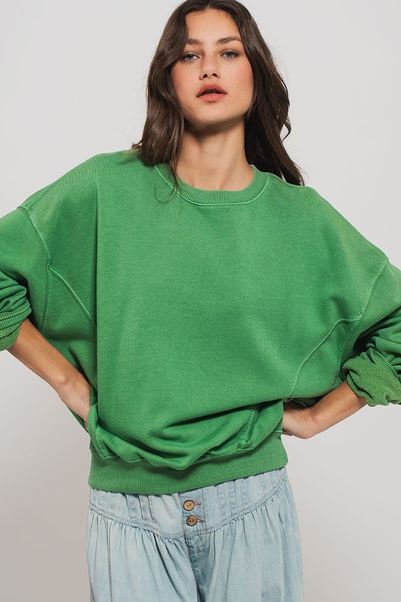 Crew Neck  Organic Cotton  Sweatshirt