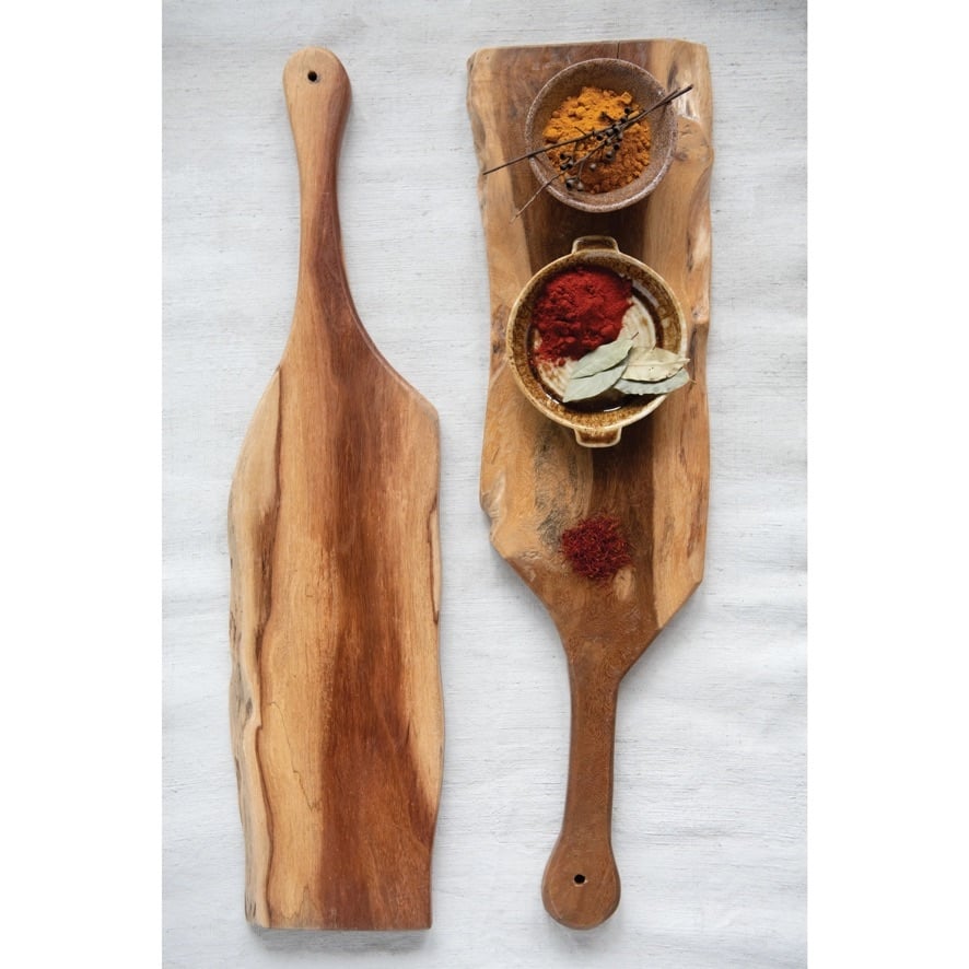 Acacia Wood Cheese/Cutting Board Live Edge & Handle