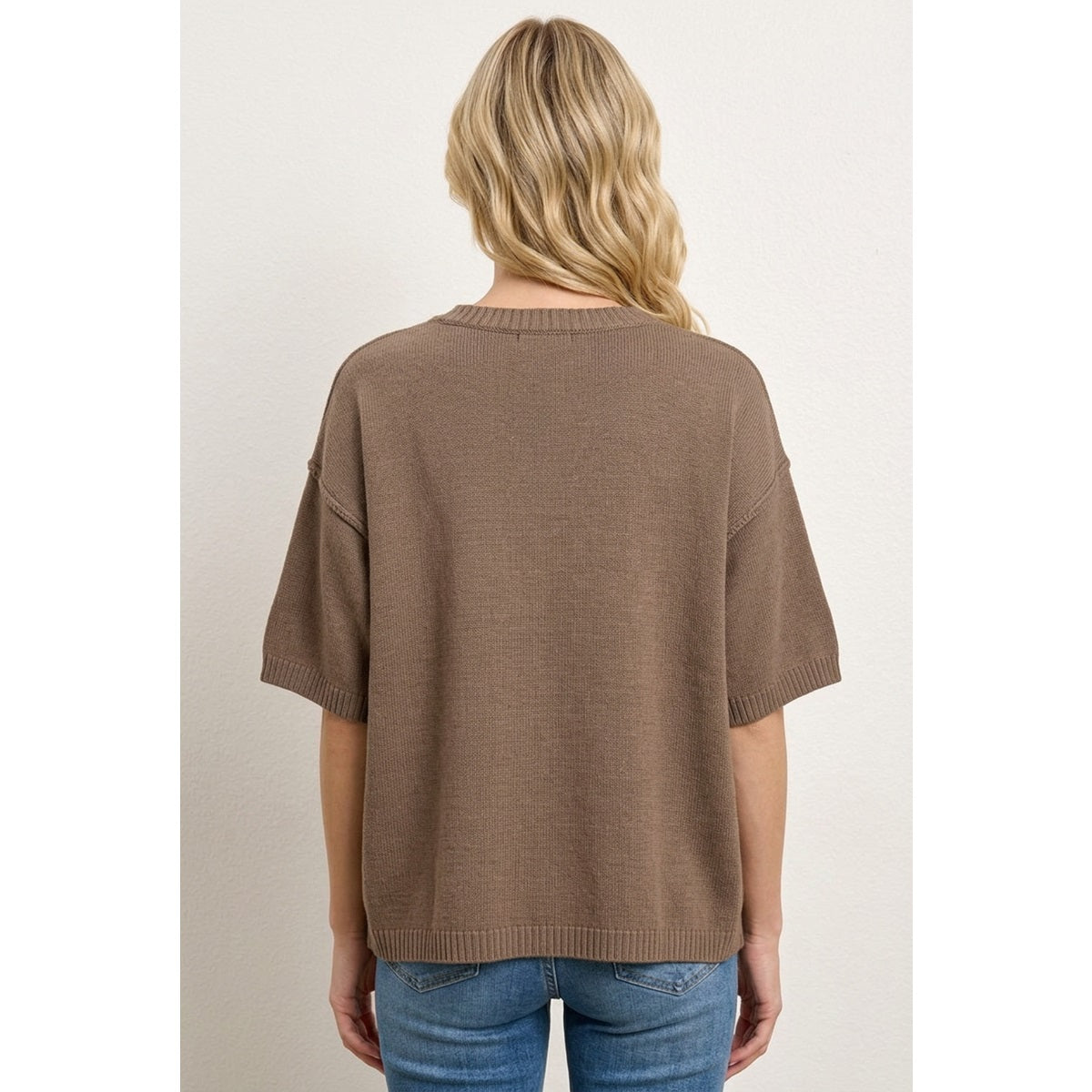 Elbow Sleeve Solid Sweater — alternate view 3