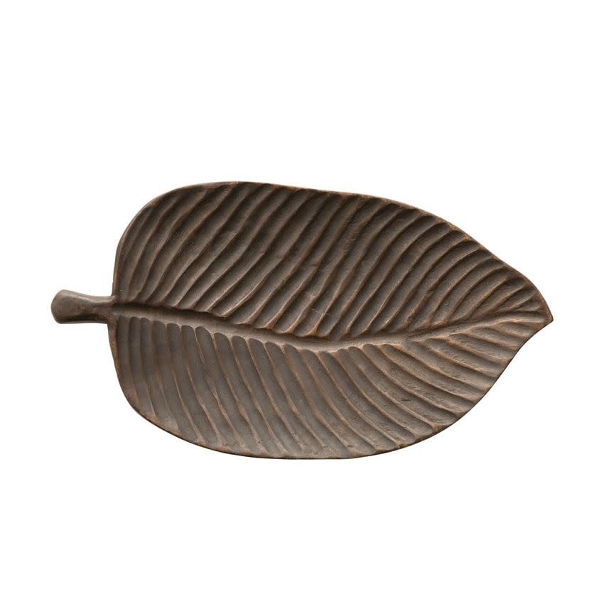 Decorative Hand-Carved Mango Wood Leaf Tray — alternate view 7