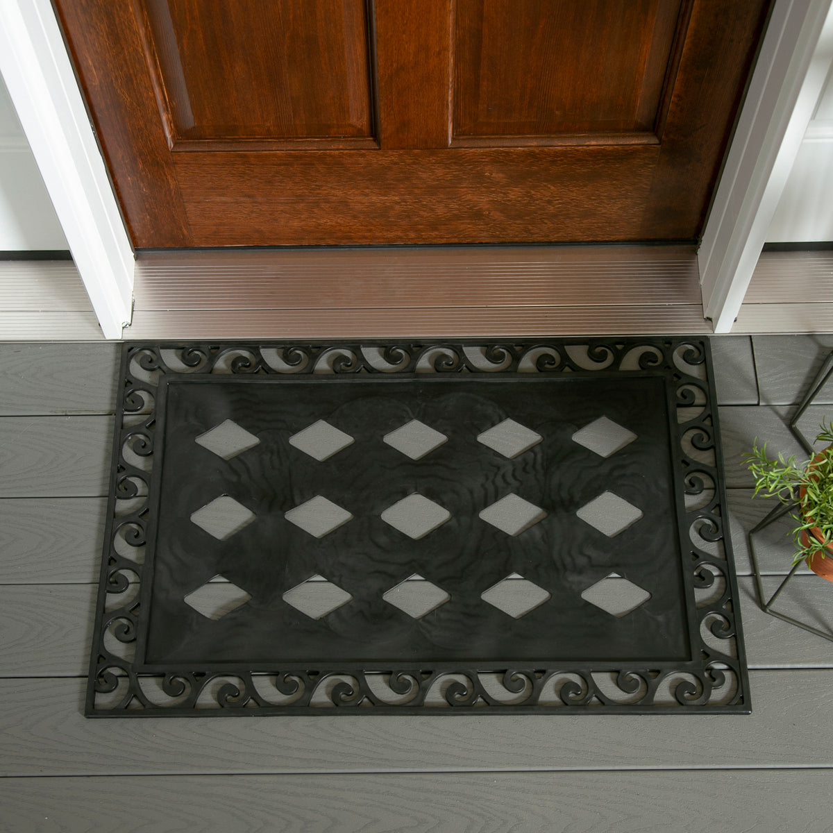 Sassafras Cutout Scroll Embossed Floor Mat Tray — alternate view 2