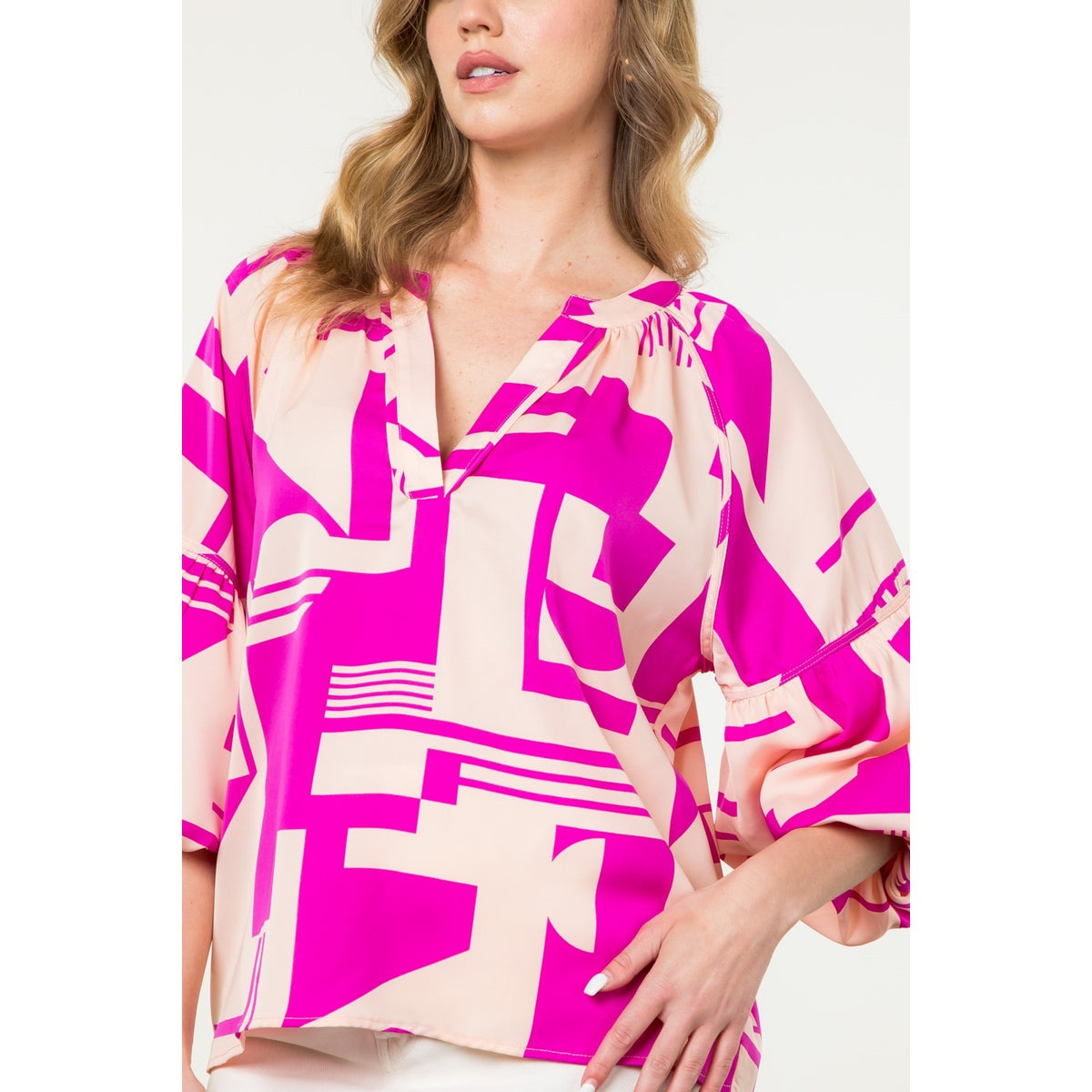 Puff Sleeve Print Top — alternate view 4