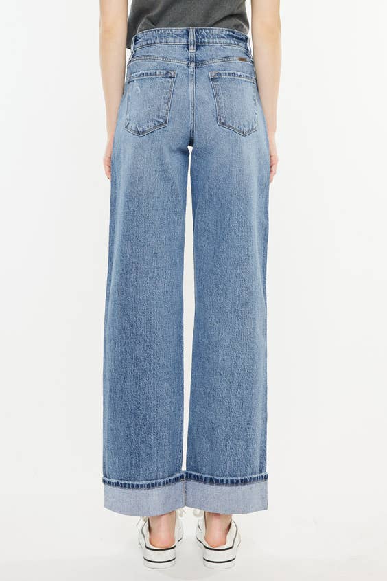 Kolbie High Rise Cuffed Wide Leg Jeans — alternate view 8