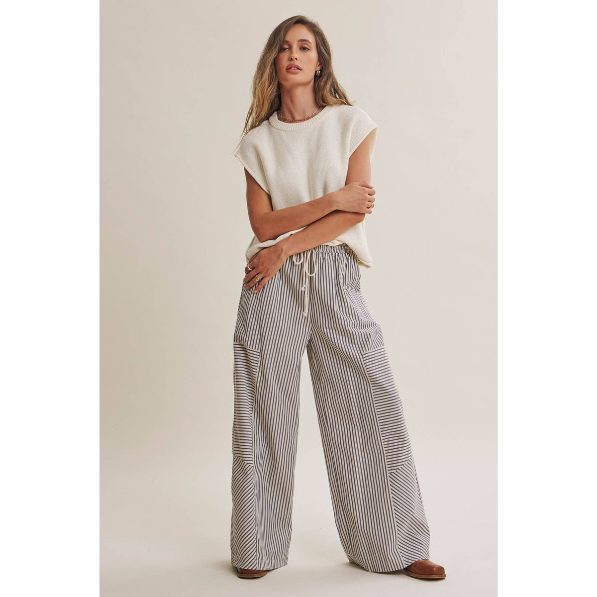 Striped Wide-Leg Pants — alternate view 20