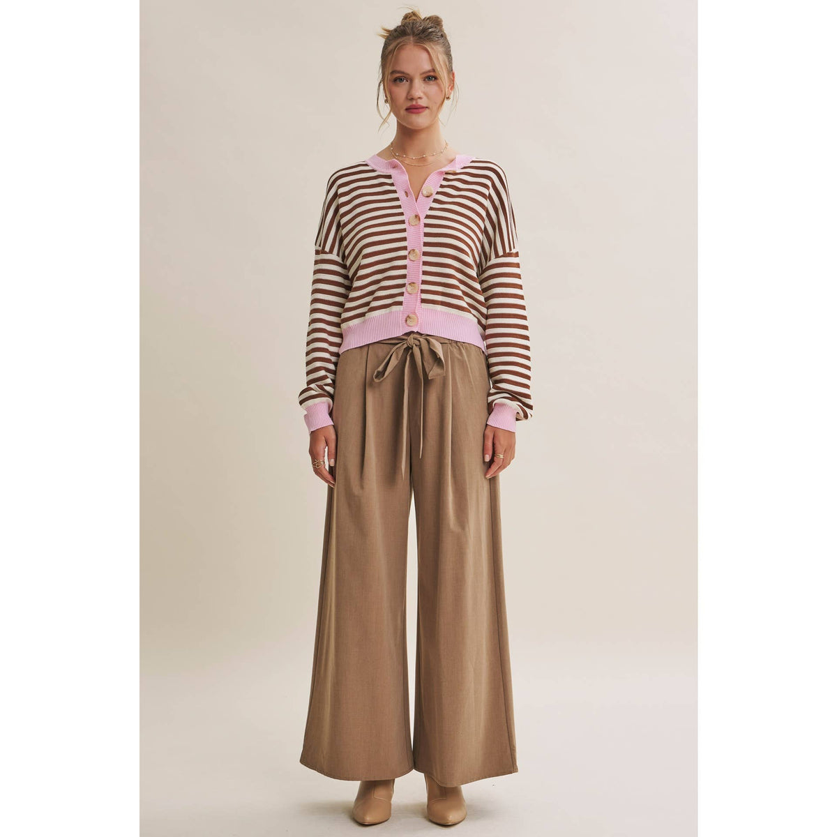 Striped Cotton Cardigan — alternate view 7