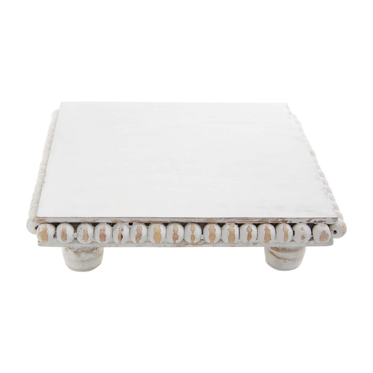 White Wood Beaded Trivet — alternate view 2