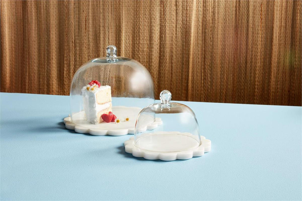 Scallop & Marble Cloche-Large