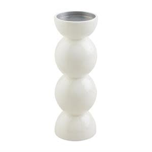 Small White Lacquer Candlestick — alternate view 2