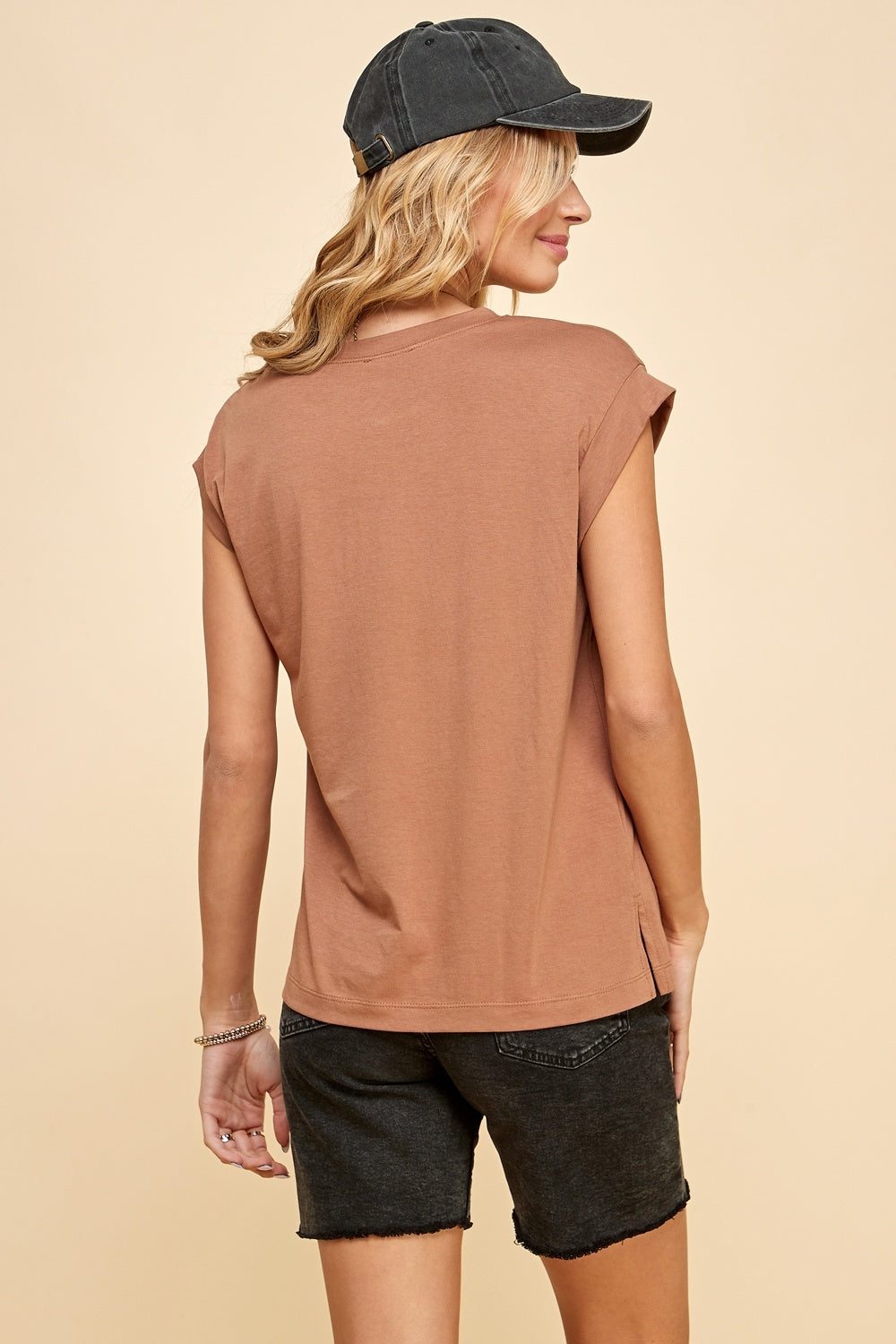 Solid Top with Short Sleeves — alternate view 2