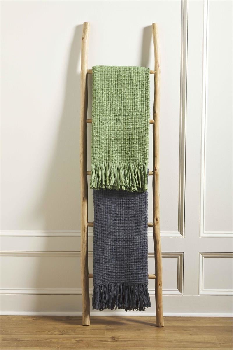 Fringe Blanket- Navy — alternate view 2