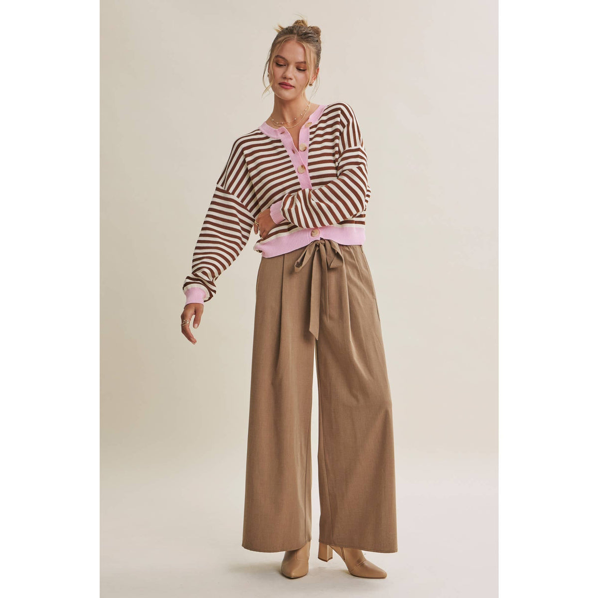 Striped Cotton Cardigan — alternate view 6