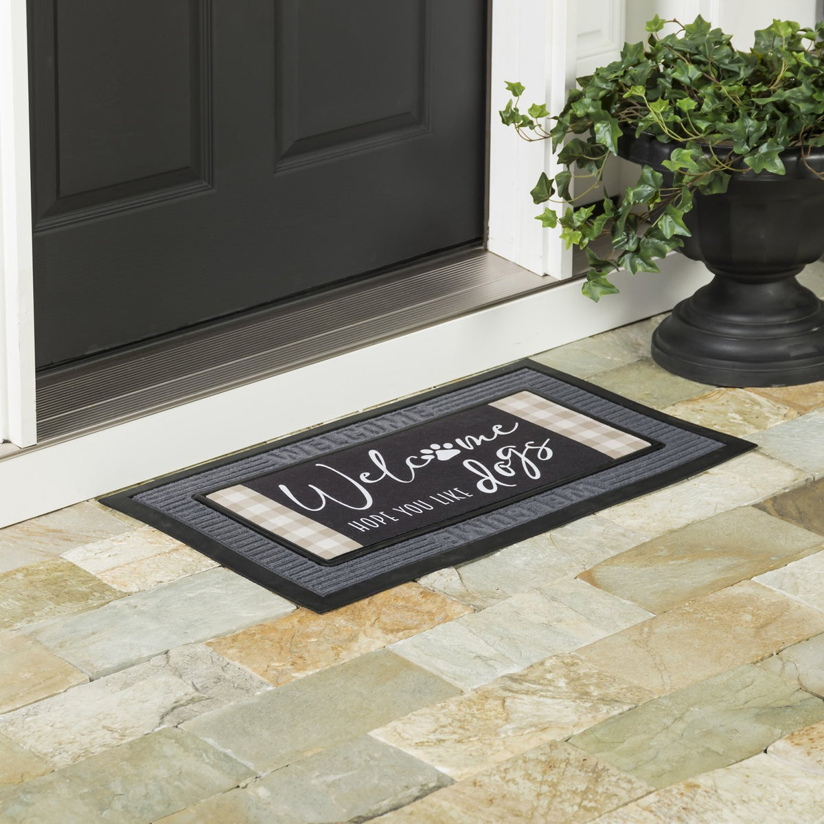 Dogs and Check Sassafras Switch Mat — alternate view 2