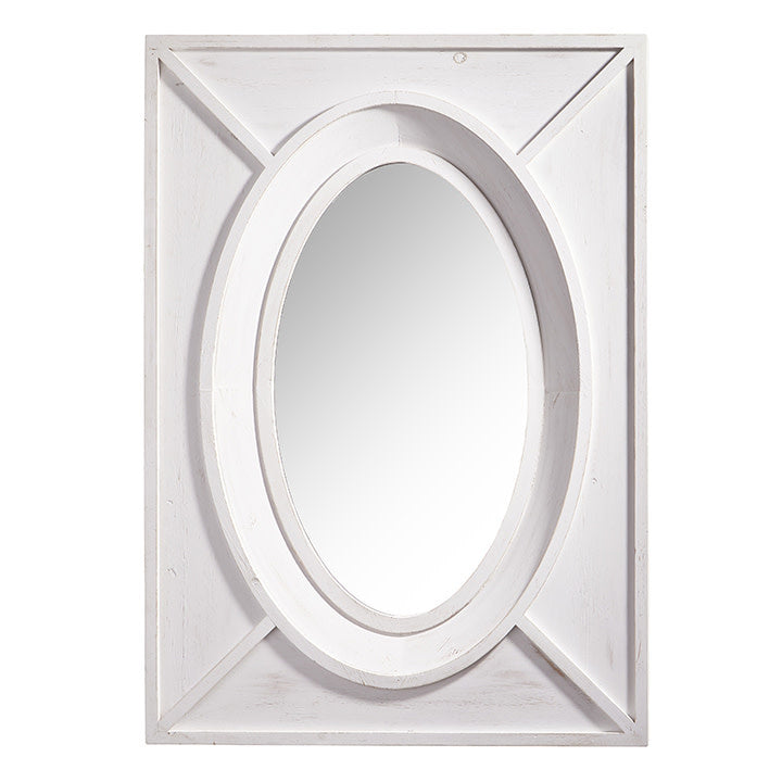 42" Rectangular White Mirror Wall Decor — alternate view 2