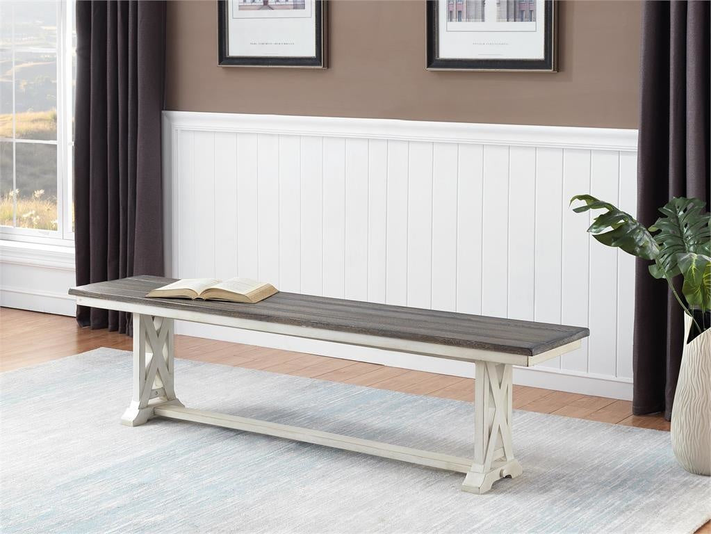 Bar Harbor Cream Dining Bench — alternate view 4