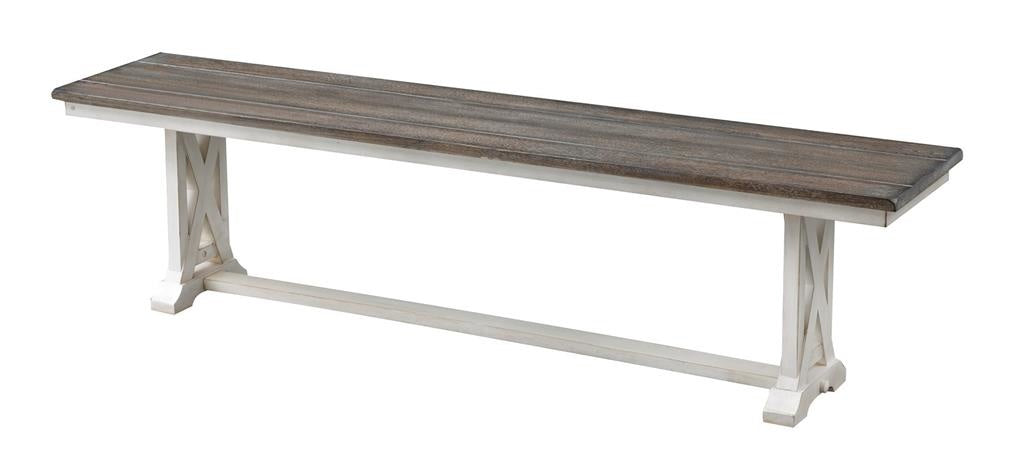 Bar Harbor Cream Dining Bench — alternate view 2