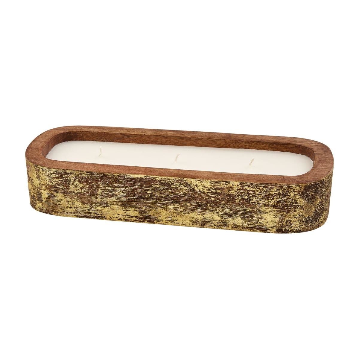 Gold Metallic Long Wood Vanilla Candle — alternate view 2